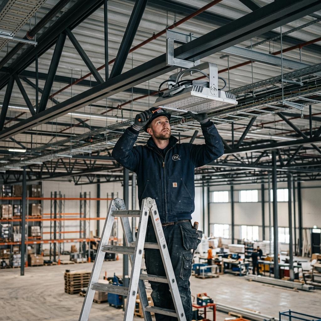 Feder Holland Group – montage LED verlichting in magazijn